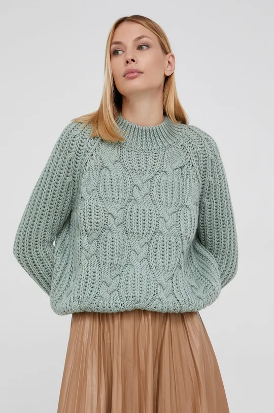 turkusowy Answear Lab Sweter z domieszką wełny