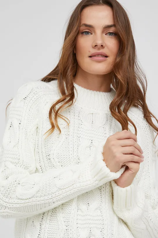 biały Answear Lab Sweter z domieszką wełny