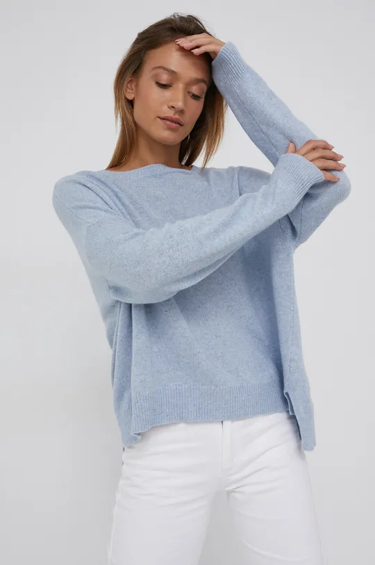 Answear Lab Sweter z domieszką kaszmiru niebieski