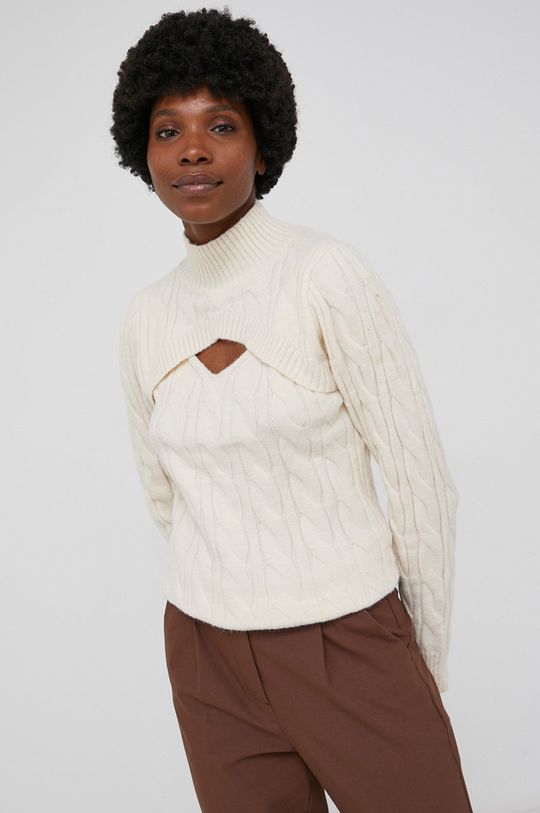 kremowy Answear Lab Sweter z domieszką wełny Damski