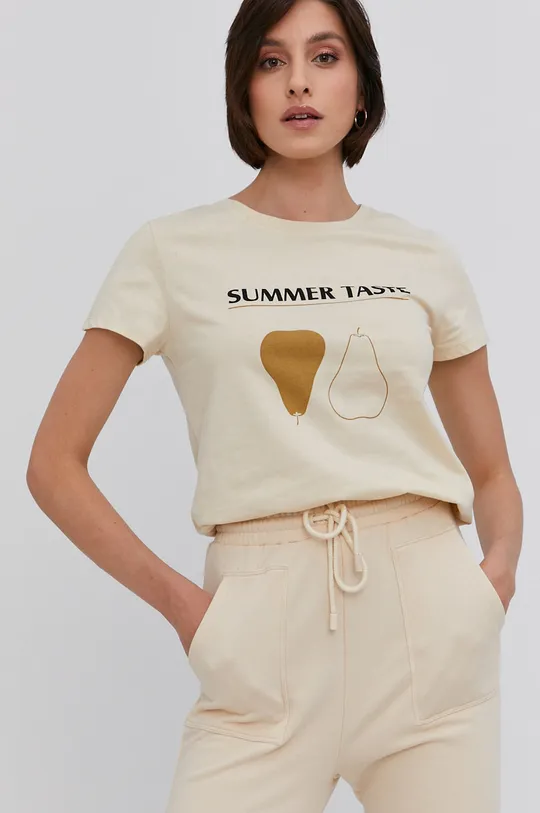 beżowy Answear Lab T-shirt Damski