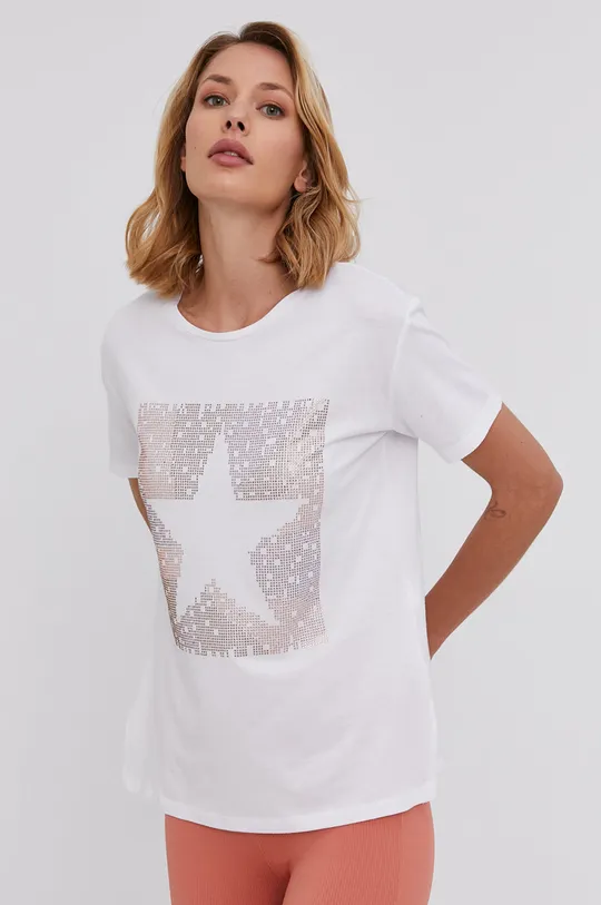 biały Answear Lab T-shirt bawełniany Damski