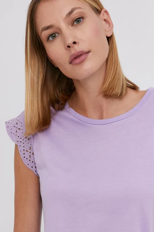 fioletowy Answear Lab T-shirt bawełniany
