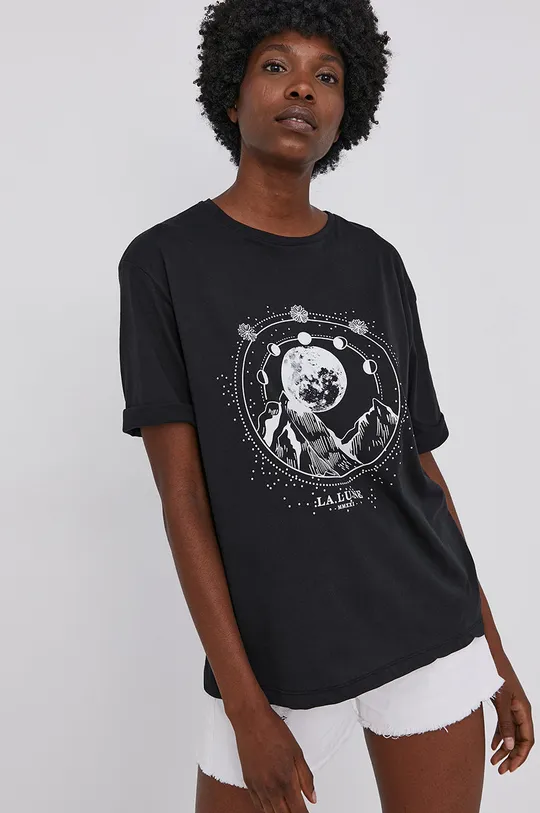 czarny Answear Lab T-shirt bawełniany