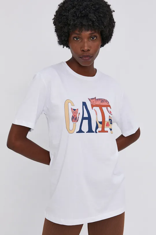 Answear Lab T-shirt bawełniany biały