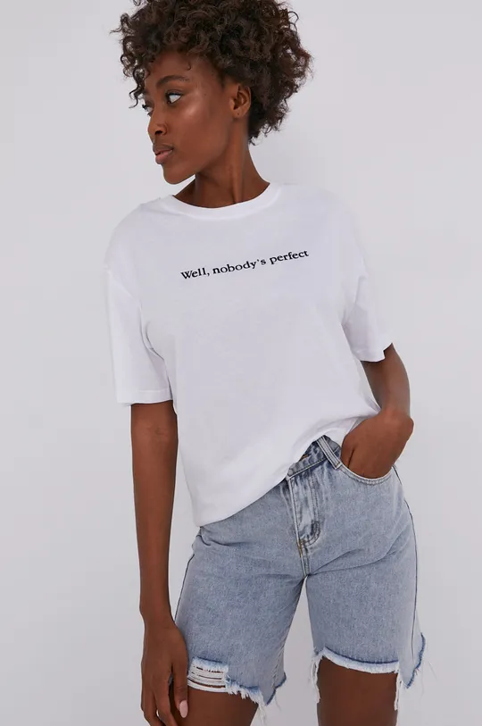 biały Answear Lab T-shirt bawełniany