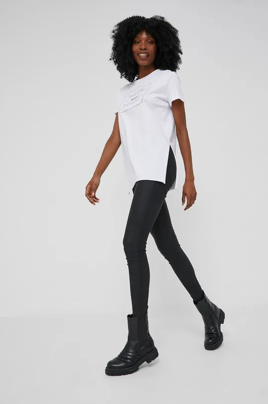 biały Answear Lab T-shirt bawełniany answear.LAB X kolekcja limitowana NO SHAME
