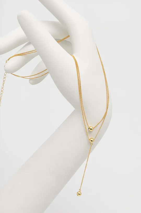 zlata ogrlica iz srebra prevlečenega z zlatom Answear Lab Ženski