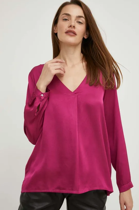ροζ Μπλούζα με μετάξι Answear Lab