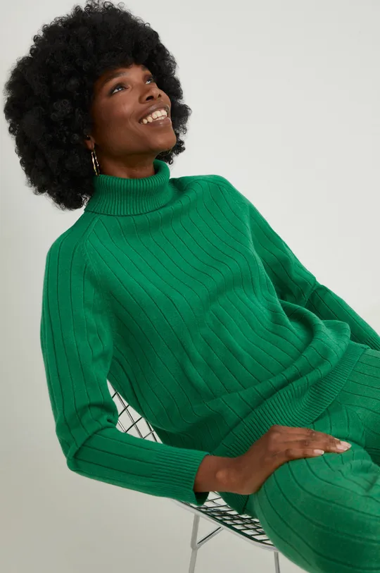 Komplet pulover i hlače Answear Lab zelena