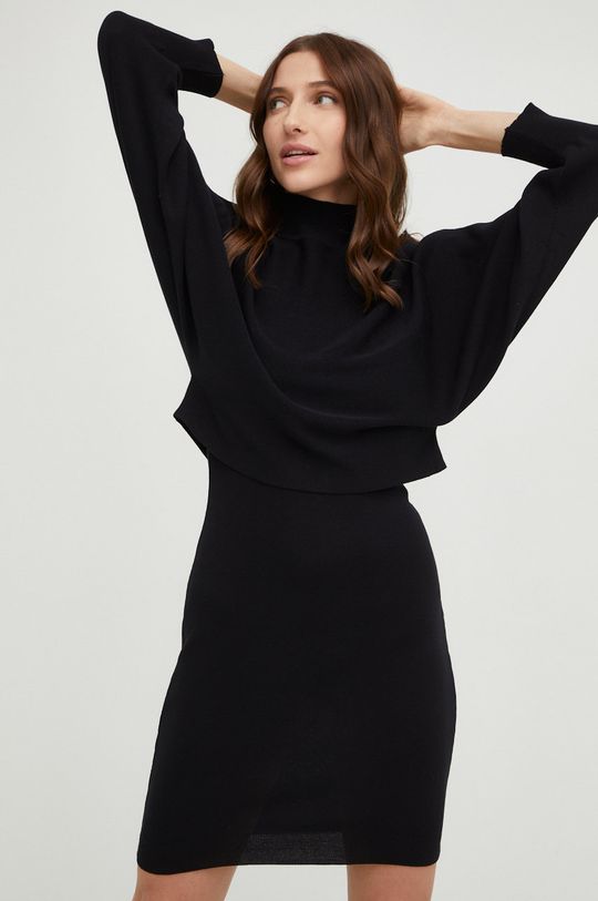 czarny Answear Lab sukienka i sweter Damski