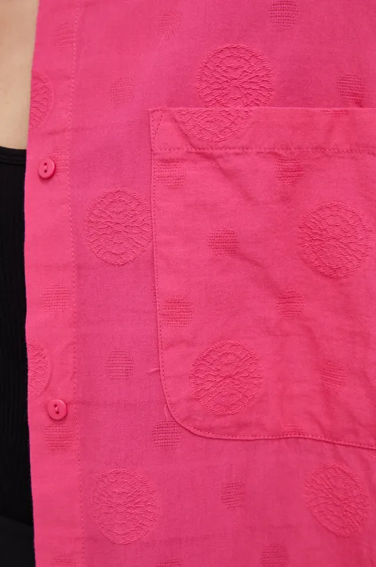 Βαμβακερό πουκάμισο Answear Lab X limited collection SISTERHOOD ροζ