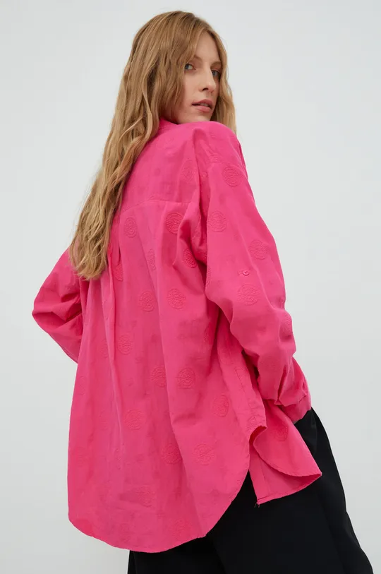 ružová Bavlnená košeľa Answear Lab X limitovaná kolekcia SISTERHOOD