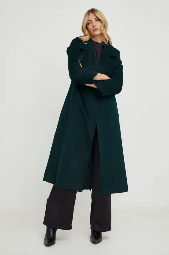 Шерстяное пальто Answear Lab зелёный