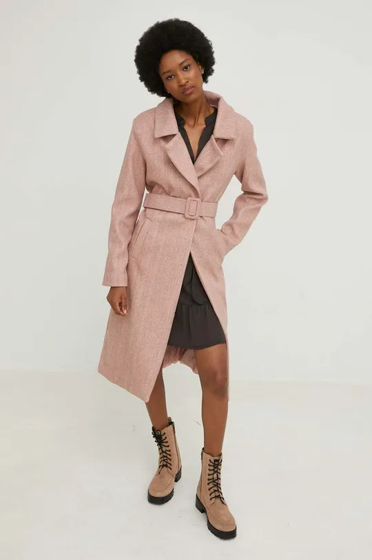 ροζ Μάλλινο παλτό Answear Lab