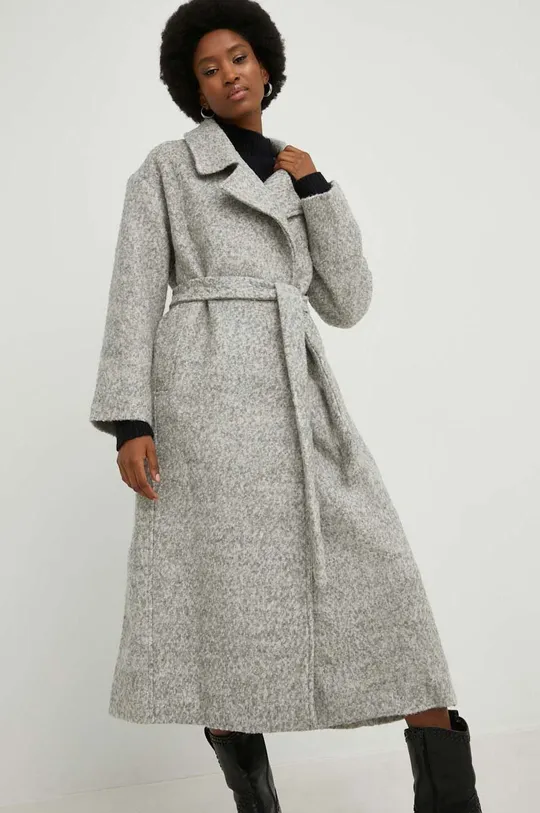 Пальто з домішкою вовни Answear Lab сірий