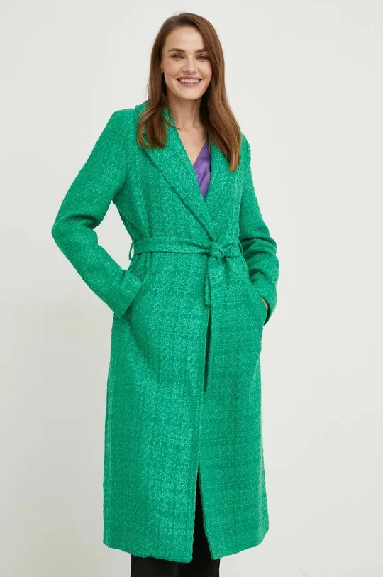zielony Answear Lab płaszcz z wełną Damski