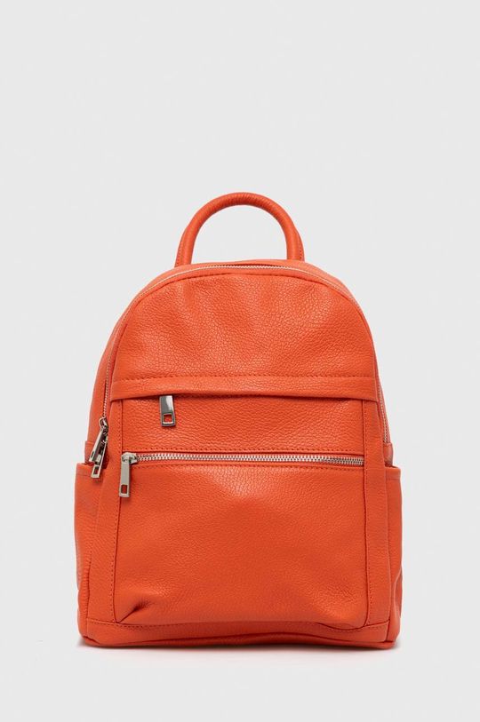 oranžová Kožený batoh Answear Lab Dámský