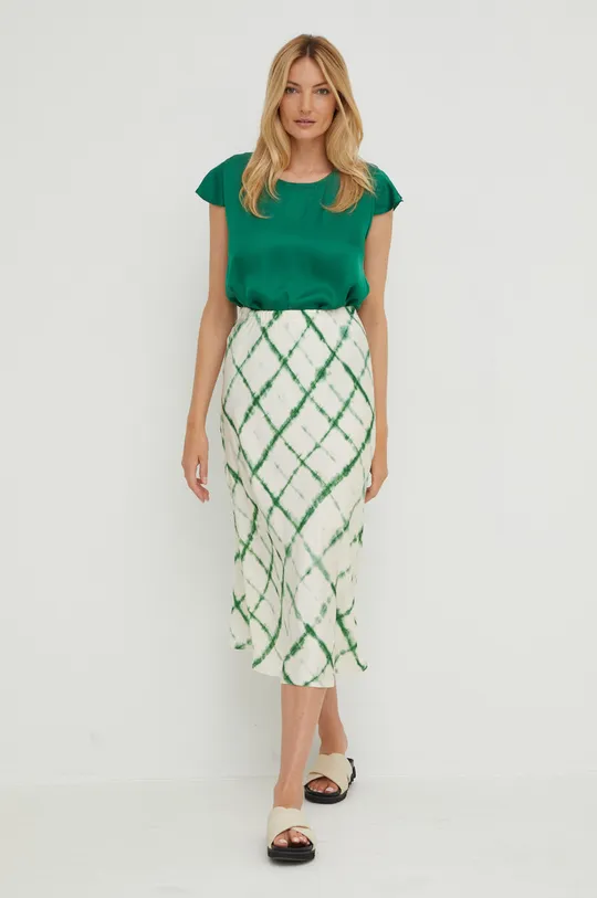 Μεταξωτή φούστα Answear Lab 
silk Blend πράσινο