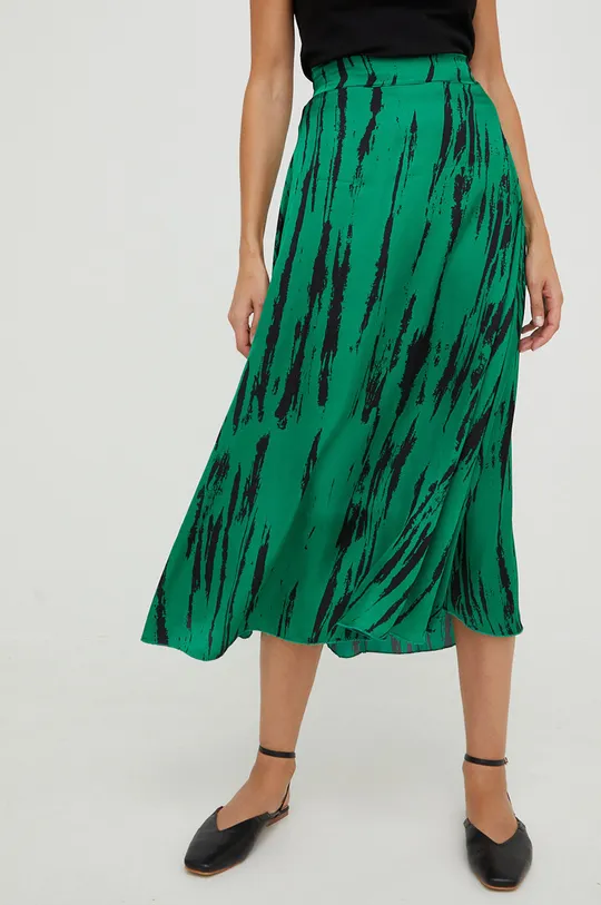 zelená Hodvábna sukňa Answear Lab Silk Blend Dámsky
