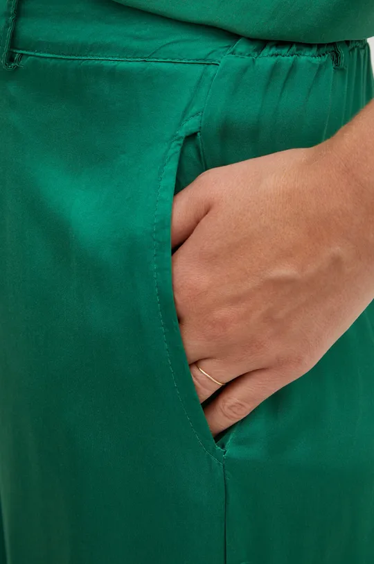 zelená Hodvábne nohavice Answear Lab Silk Blend
