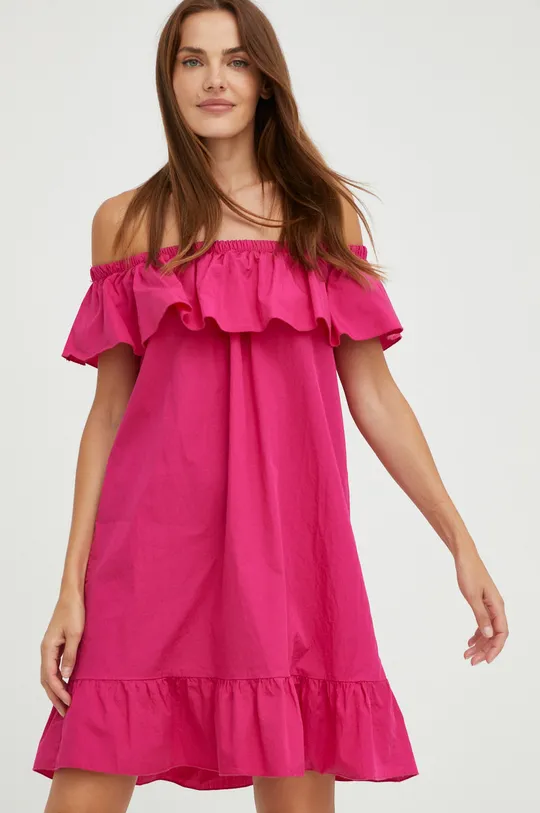 ροζ Βαμβακερό φόρεμα Answear Lab Γυναικεία