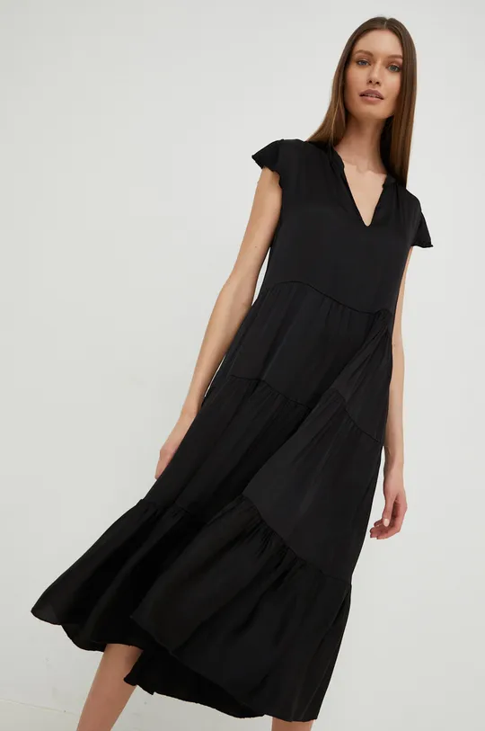 czarny Answear Lab sukienka z jedwabiem Damski