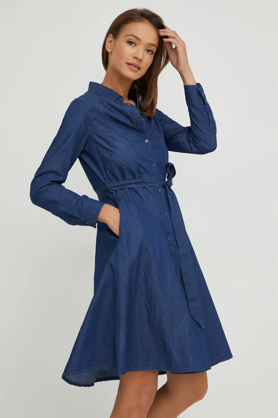 modrá Rifľové šaty Answear Lab Dámsky