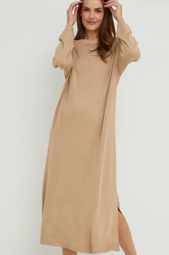 brązowy Answear Lab sukienka Damski