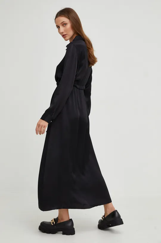 Answear Lab sukienka z jedwabiem Silk Blend czarny
