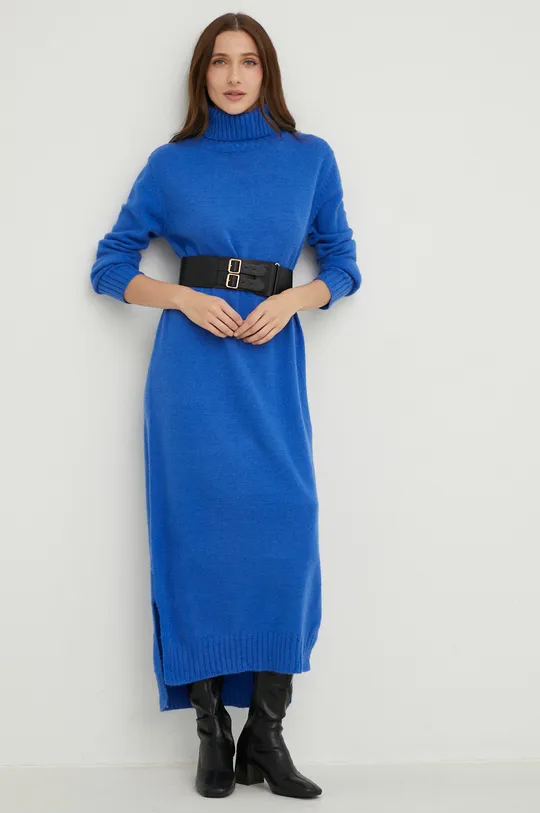 Μάλλινο φόρεμα Answear Lab μπλε