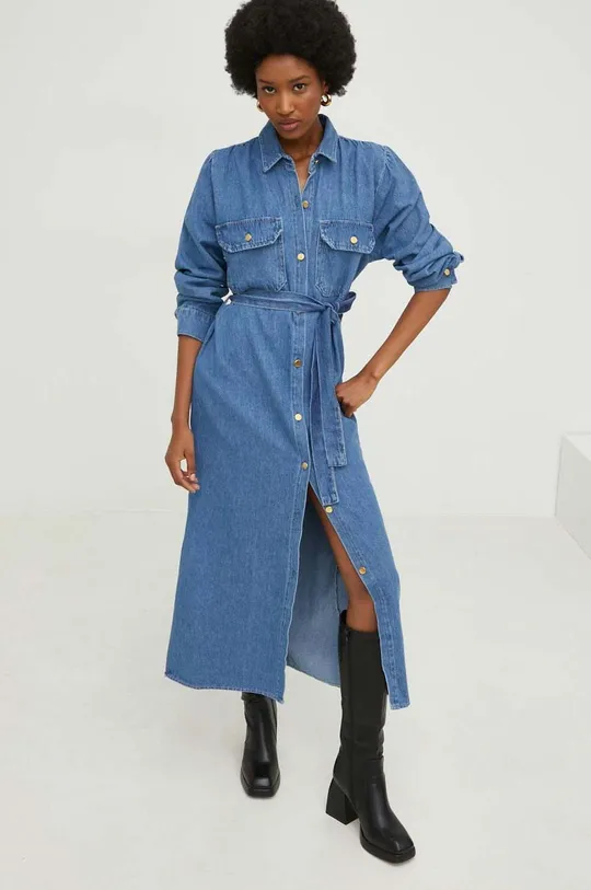 niebieski Answear Lab sukienka jeansowa Damski