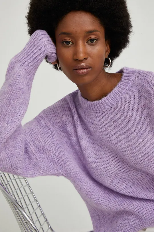 fialová Vlnený sveter Answear Lab Dámsky