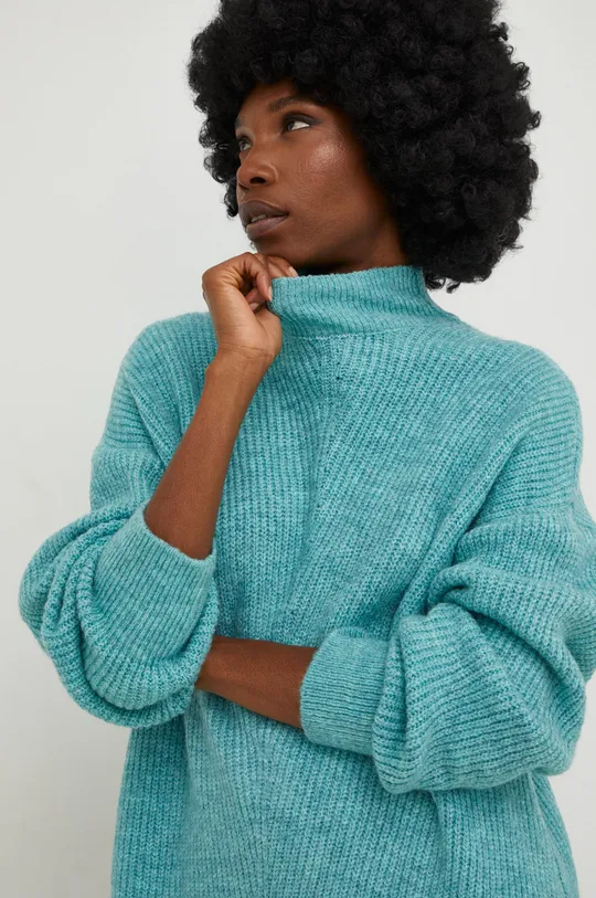 turkusowy Answear Lab sweter z wełną