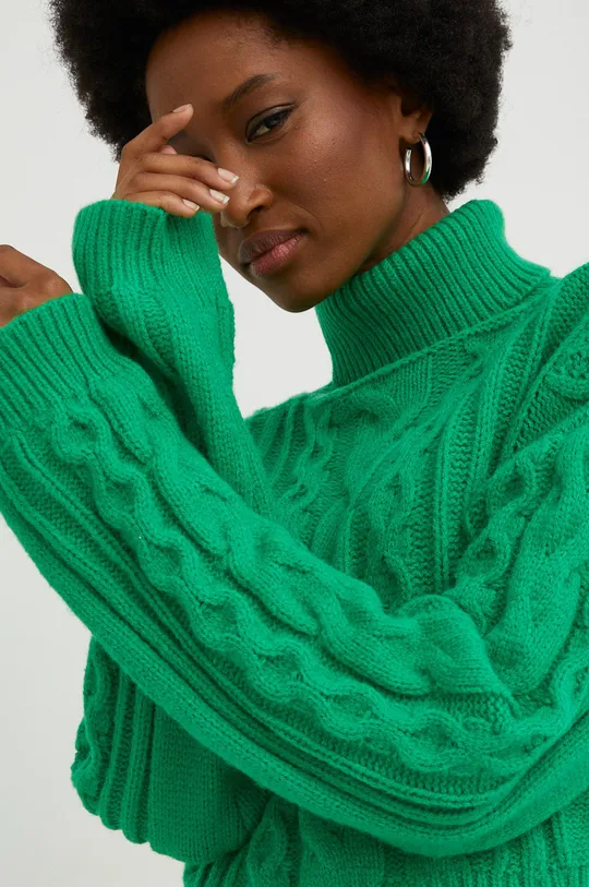 zelena Pulover z volno Answear Lab Ženski
