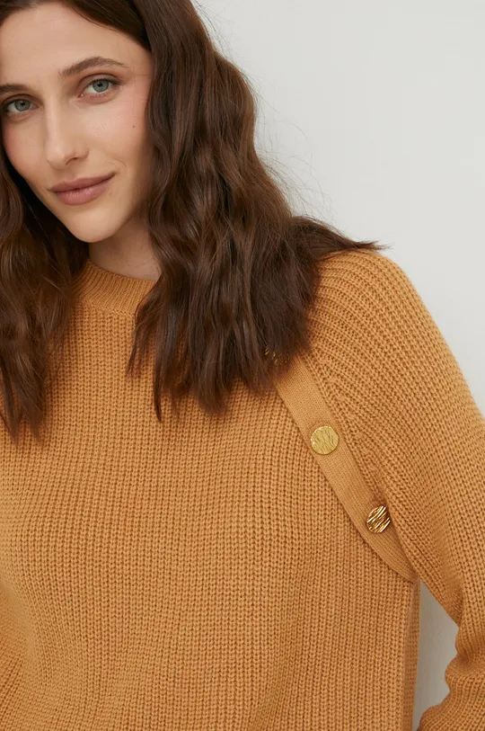brązowy Answear Lab sweter z wełną Damski