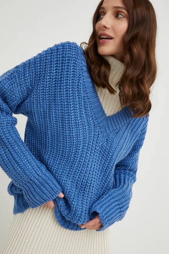 plava Vuneni pulover Answear Lab Ženski