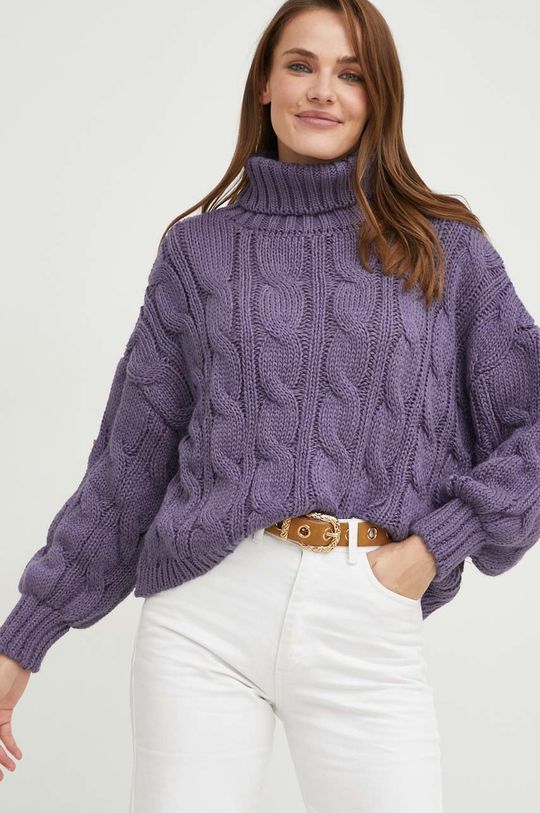 fialová Vlněný svetr Answear Lab