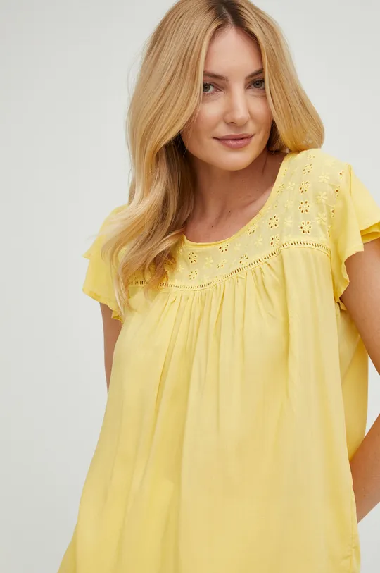 κίτρινο Βαμβακερή μπλούζα Answear Lab Γυναικεία