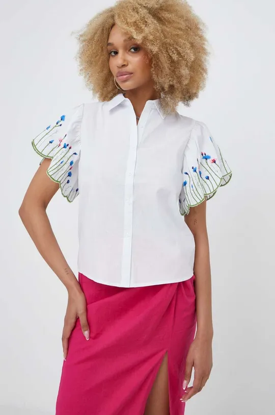 λευκό Βαμβακερό πουκάμισο Answear Lab