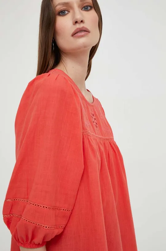 κόκκινο Βαμβακερή μπλούζα Answear Lab Γυναικεία