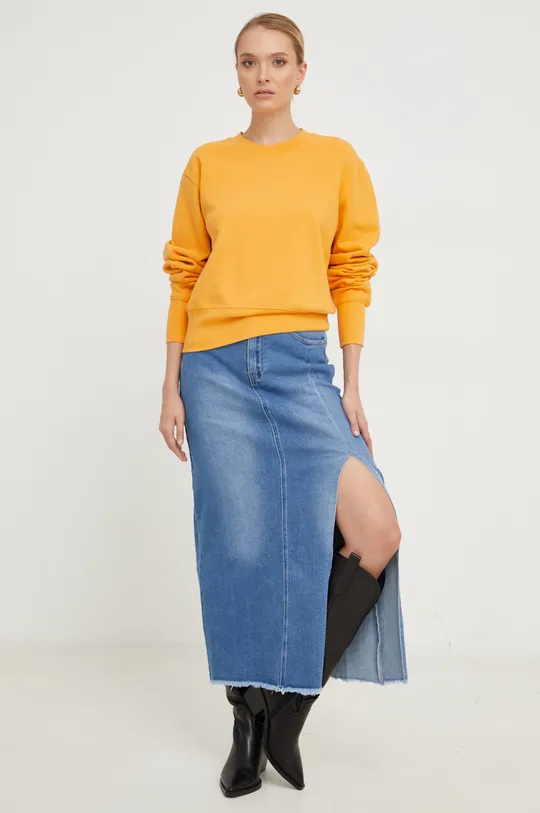 Bombažen pulover Answear Lab oranžna