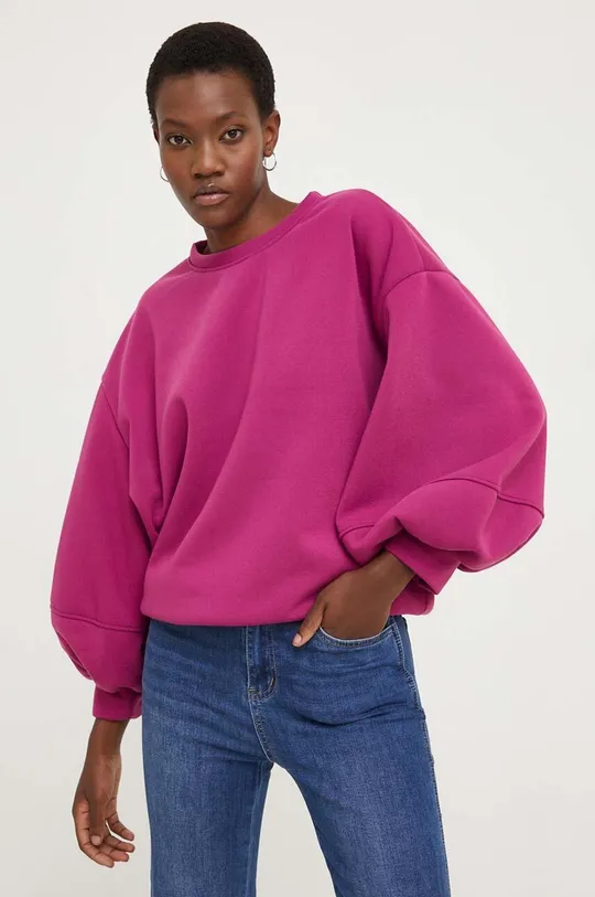 roza Bombažen pulover Answear Lab