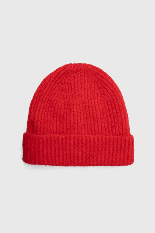 czerwony Answear Lab czapka z domieszką wełny Damski