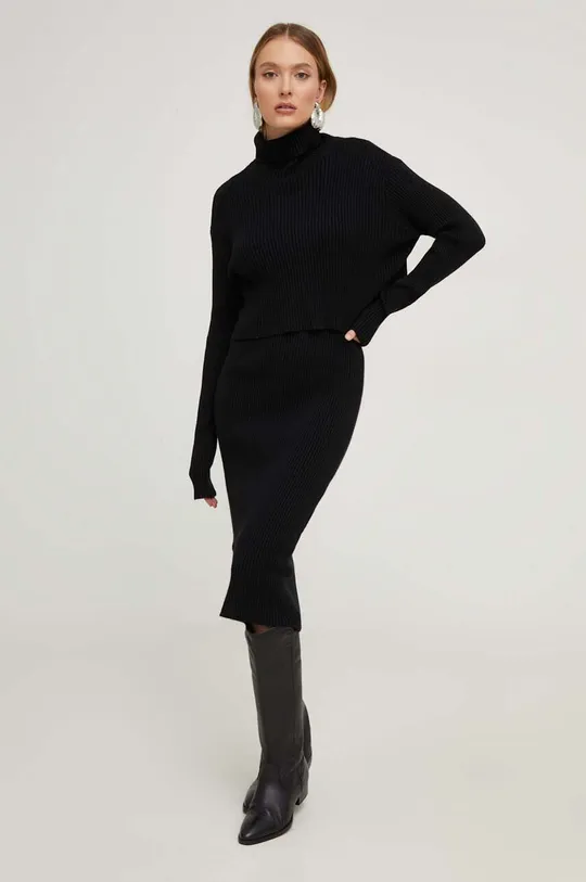črna Obleka in pulover Answear Lab Ženski