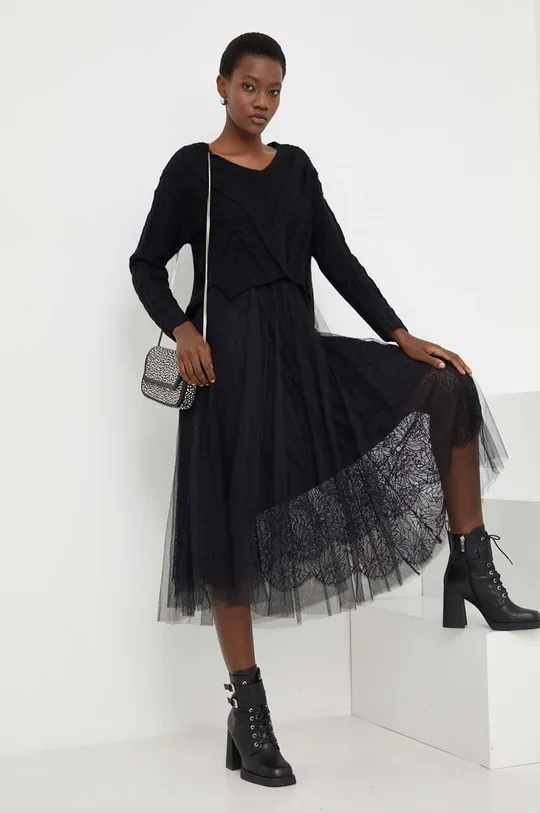 μαύρο Φόρεμα και πουλόβερ Answear Lab Γυναικεία