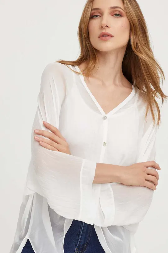 biela Hodvábna košeľa Answear Lab
