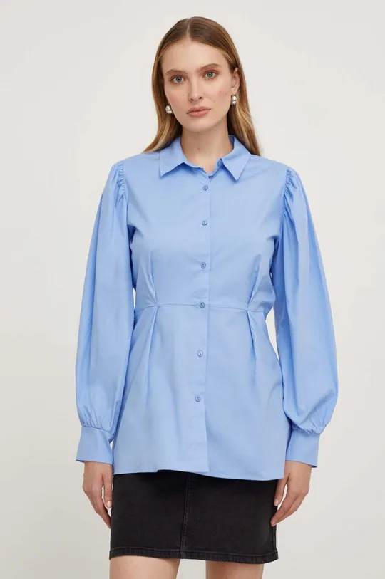plava Pamučna košulja Answear Lab  X limitirana kolekcija NO SHAME Ženski