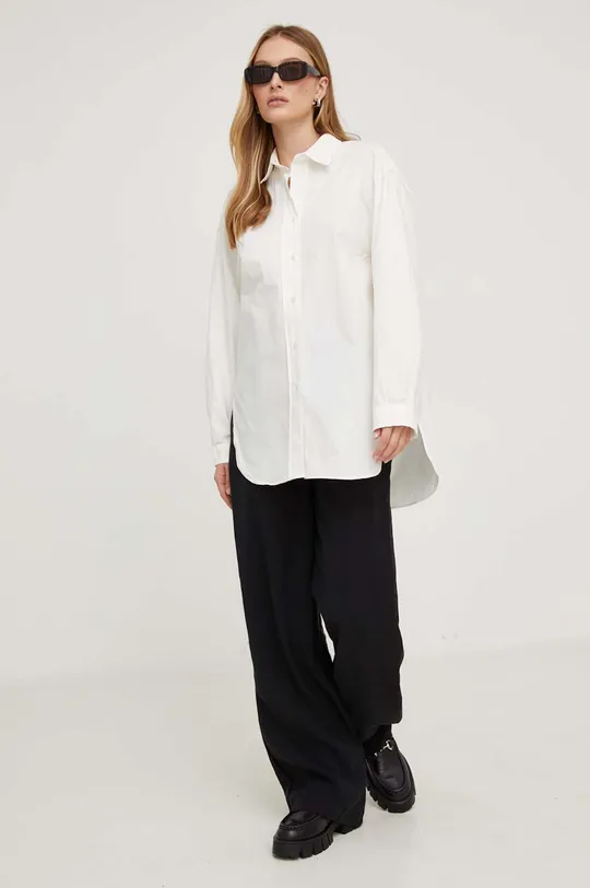 Бавовняна сорочка Answear Lab X Лімітована колекція NO SHAME білий
