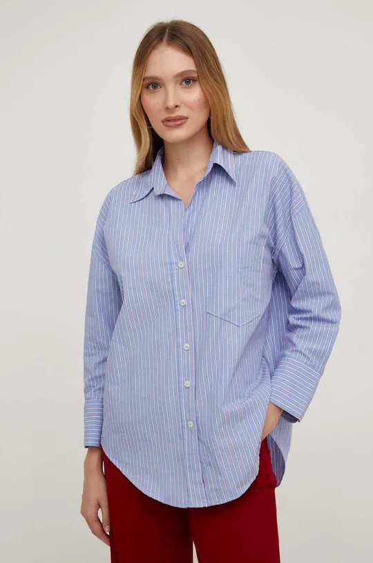 μπλε Βαμβακερό πουκάμισο Answear Lab Γυναικεία